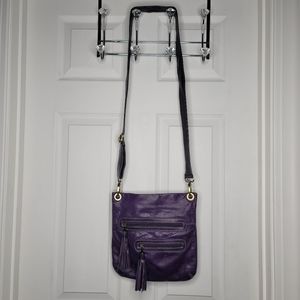 Avorio Purple Leather Crossbody Purse